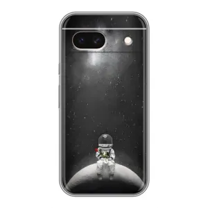 Силиконовый Чехол с принтом "Космонавты" на Google Pixel 8A (Космонавт романтик)