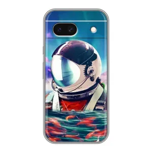 Силиконовый Чехол с принтом "Космонавты" на Google Pixel 8A (Космонавт в воде)