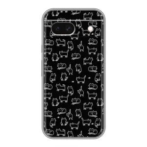 Чехол на тематику: Коты для Google Pixel 8A (Котики на черном)