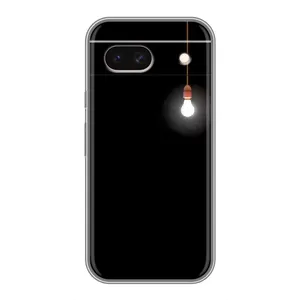 Чехол с картинками на черном фоне для Google Pixel 8A (Лампочка)