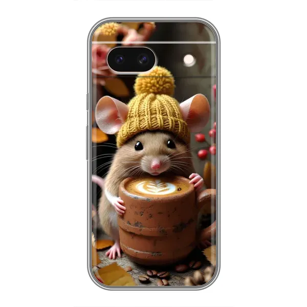 Чехол с рисунком «Мышка с кофе» для Google Pixel 8A Чехол с рисунком «Мышка с кофе» для Google Pixel 8A