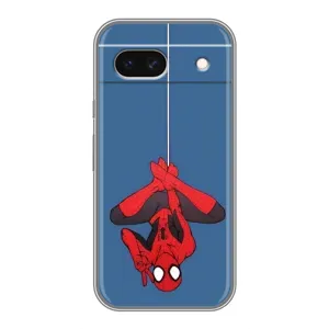 Чехол Супергерой Человека Паука на Google Pixel 8A (На паутине)