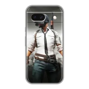 Силиконовый чехол с картинкой "Герой Pubg" на Google Pixel 8A (Пабг)