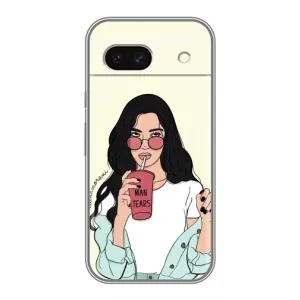 Силиконовый Чехол на Google Pixel 8A с картинкой Стильных Девушек (С напитком)