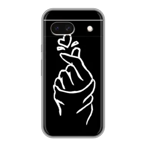 Чохол (Знак сердечка) для Google Pixel 8A (Сердечко на чорному)