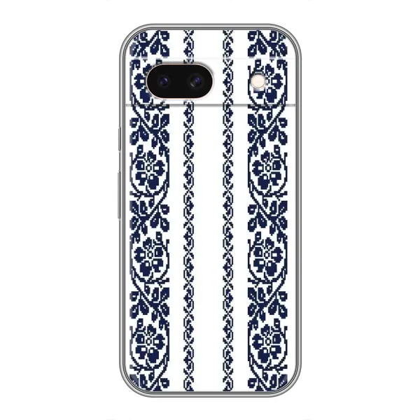 Чехол с рисунком «Синяя вышиванка» для Google Pixel 8A Чехол с рисунком «Синяя вышиванка» для Google Pixel 8A