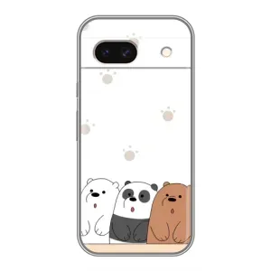 Чехлы с изображением разных животных для Google Pixel 8A (Удивленные медвеженки)