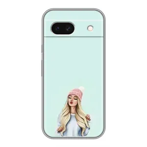 Силиконовый Чехол на Google Pixel 8A с картинкой Стильных Девушек (В шапке)