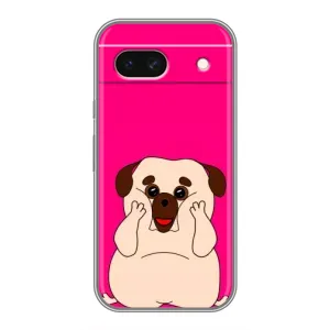 Чехол (ТПУ) Милые собачки для Google Pixel 8A (Веселый Мопсик)