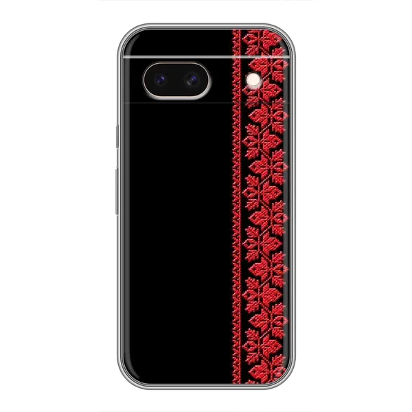 Чехол с рисунком «Вышиванка на черном» для Google Pixel 8A Чехол с рисунком «Вышиванка на черном» для Google Pixel 8A