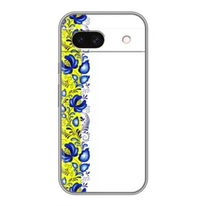 Силиконовый Чехол на Google Pixel 8A с картинкой Вышиванки (Желто-синяя вышиванка)