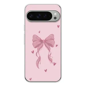 Чехол банты для Google Pixel 9 Pro XL (Бант на розовом)