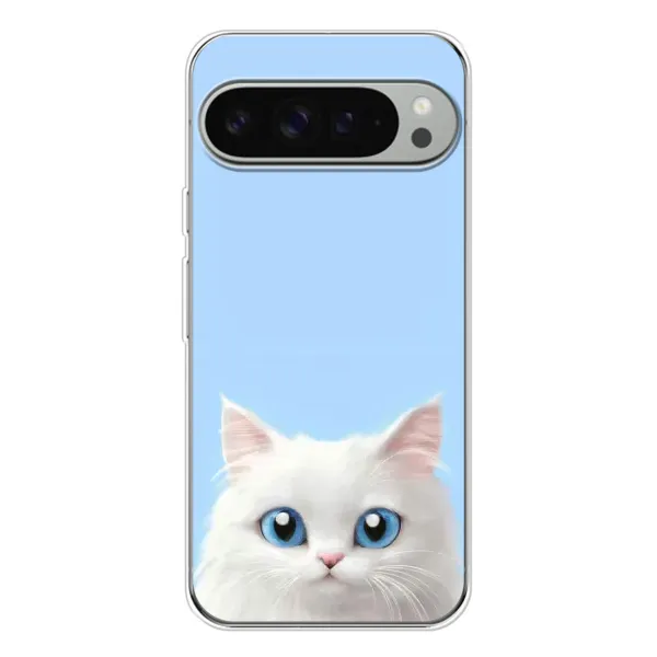 Чехол с рисунком «Белый кот» для Google Pixel 9 Pro XL Чехол с рисунком «Белый кот» для Google Pixel 9 Pro XL