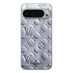 Текстурный Чехол Louis Vuitton для Пиксель 9 Про ХЛ (Белый ЛВ)