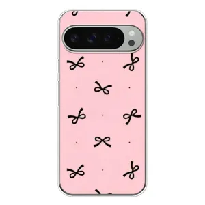 Чехол банты для Google Pixel 9 Pro XL (Черные бантики)