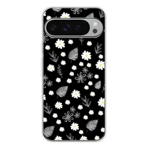 Чехлы с тематикой "ЦВЕТЫ" на Google Pixel 9 Pro XL (цветение на чорном)