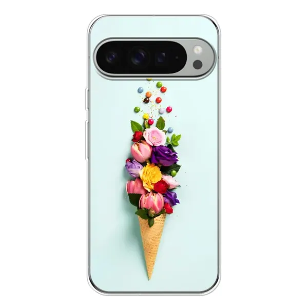Чехол с рисунком «Цветок-мороженное» для Google Pixel 9 Pro XL Чехол с рисунком «Цветок-мороженное» для Google Pixel 9 Pro XL