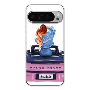 Силиконовый Чехол на Google Pixel 9 Pro XL с картинкой Стильных Девушек (Девушка на машине)