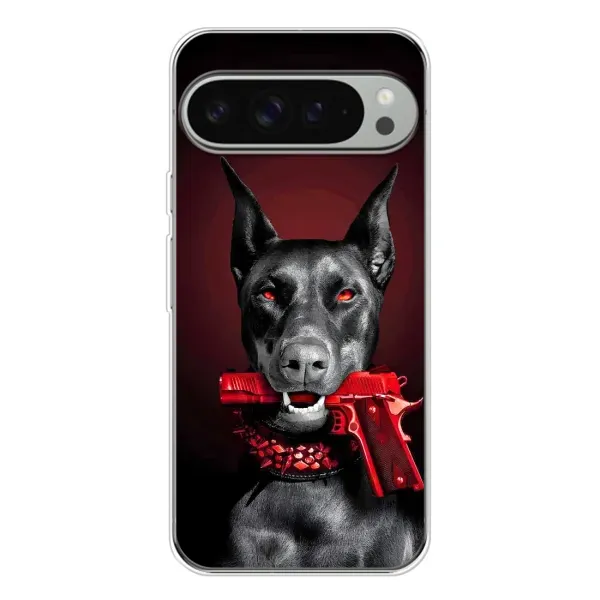 Чехол с рисунком «Доберман злой» для Google Pixel 9 Pro XL Чехол с рисунком «Доберман злой» для Google Pixel 9 Pro XL