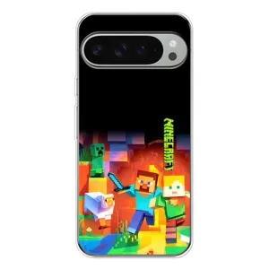 Чехлы для Google Pixel 9 Pro XL (Персонажи Майн Крафт) (Герой Майнкрафт)
