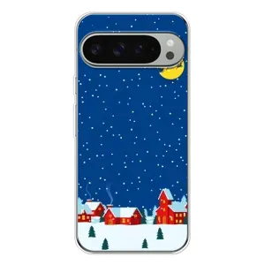 Силиконовый бампер на рождество для Google Pixel 9 Pro XL (Город в снегу)