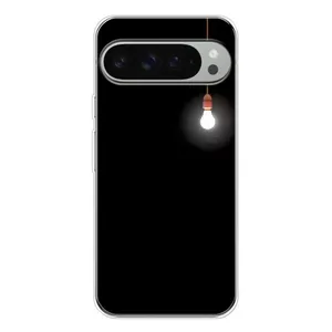 Чехол с картинками на черном фоне для Google Pixel 9 Pro XL (Лампочка)