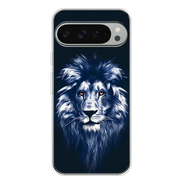 Чехол с рисунком «Лев - синий» для Google Pixel 9 Pro XL Чехол с рисунком «Лев - синий» для Google Pixel 9 Pro XL