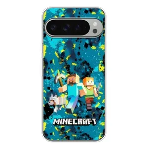 Чехлы для Google Pixel 9 Pro XL (Персонажи Майн Крафт) (Майнкрафт)