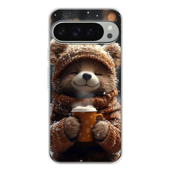 Чехол с рисунком «Медвежонок с кофе» для Google Pixel 9 Pro XL Чехол с рисунком «Медвежонок с кофе» для Google Pixel 9 Pro XL