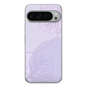 Чехол цветочный дизайн для Google Pixel 9 Pro XL (Монстера фиолетовая)