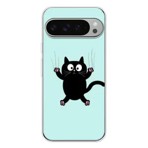 Силіконовий чохол з котиком для Google Pixel 9 Pro XL (Падаючий кіт)