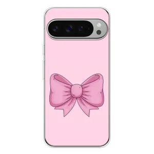 Чехол банты для Google Pixel 9 Pro XL (Розовый бантик)