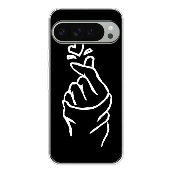 Чехол с рисунком «Сердце на черном» для Google Pixel 9 Pro XL Чехол с рисунком «Сердце на черном» для Google Pixel 9 Pro XL