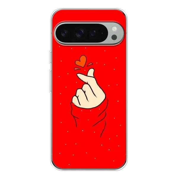 Чехол с рисунком «Сердце на красном» для Google Pixel 9 Pro XL Чехол с рисунком «Сердце на красном» для Google Pixel 9 Pro XL