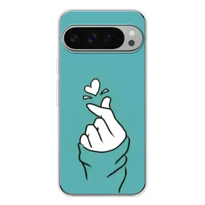 Чохол (Знак сердечка) для Google Pixel 9 Pro XL (Сердечко на бірюзовому)