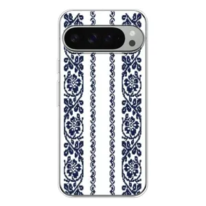 Силиконовый Чехол на Google Pixel 9 Pro XL с картинкой Вышиванки (Синяя вышиванка)