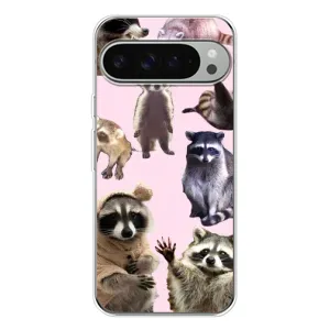 Силиконовый Чехол с Енотами на Google Pixel 9 Pro XL (Смешные Еноты)