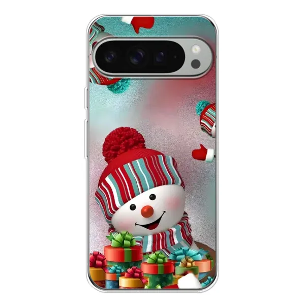Чехол с рисунком «Снеговик в шапке» для Google Pixel 9 Pro XL Чехол с рисунком «Снеговик в шапке» для Google Pixel 9 Pro XL