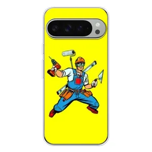 Силиконовый бампер (Работники) на Google Pixel 9 Pro XL (Строитель)