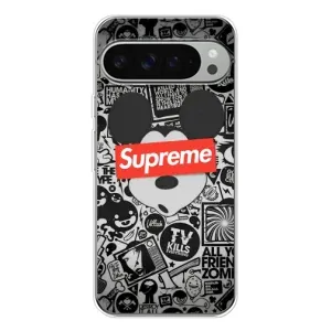 Чехол с Брендами одежды на Пиксель 9 Про ХЛ (Supreme Маус)