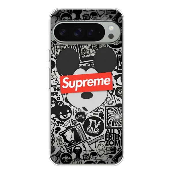 Чехол с рисунком «Supreme Маус» для Google Pixel 9 Pro XL Чехол с рисунком «Supreme Маус» для Google Pixel 9 Pro XL