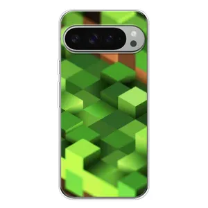 Чехлы для Google Pixel 9 Pro XL (Персонажи Майн Крафт) (Текстура)