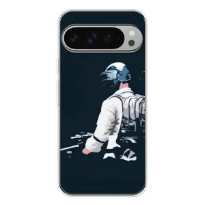 Силиконовый чехол с картинкой "Герой Pubg" на Google Pixel 9 Pro XL (В экиперовке)