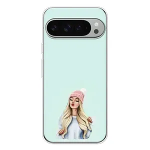 Силиконовый Чехол на Google Pixel 9 Pro XL с картинкой Стильных Девушек (В шапке)