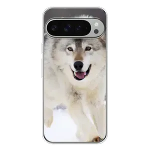 Чохол з Вовком на Google Pixel 9 Pro XL (Вовк біжить по снігу)