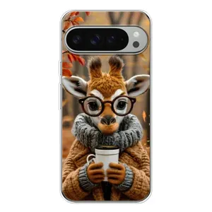 Друкований чохол 'Звірята з кавою' для Google Pixel 9 Pro XL (Жираф з кавою)