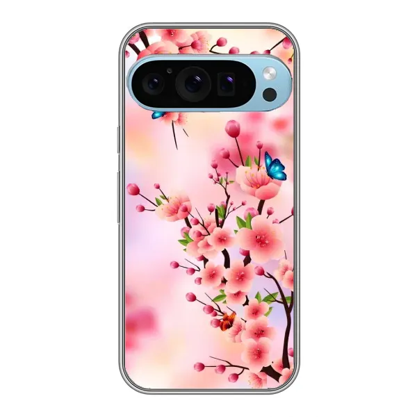 Чехол с рисунком «Бабочки на сакуре» для Google Pixel 9 Pro