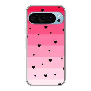 Чехлы с тематикой "Маленькие Сердечки" на Google Pixel 9 Pro (Чорные сердечки)