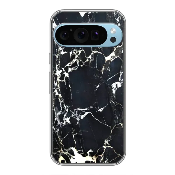 Чехол с рисунком «Чёрный мрамор» для Google Pixel 9 Pro