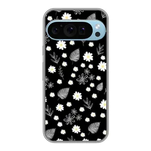Чохли з тематикою "КВІТИ" на Google Pixel 9 Pro (цвітіння на чорному)